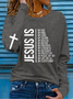 Lässig Textbriefe Rundhals Langarm T-Shirt