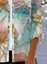 Damen Geblümt Print Regelmäßig Weit Poncho