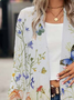 Damen Geblümt Print Regelmäßig Weit Poncho