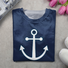 Lässig Gestreift Rundhals Langarm T-Shirt