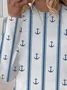Lässig Gestreift Rundhals Langarm T-Shirt