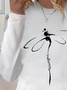 Lässig Libelle Rundhals Langarm T-Shirt
