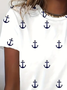 Lässig Anker Rundhals Kurzarm T-Shirt
