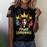 Lässig Figur Rundhals Kurzarm T-Shirt