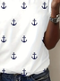 Lässig Anker Rundhals Kurzarm T-Shirt