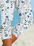 Lässig Geblümt Caprihosen Elastische Taille Print Hose