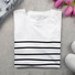 Lässig Gestreift Rundhals Langarm T-Shirt