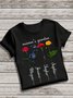 Lässig Geblümt Rundhals Kurzarm T-Shirt