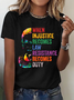 Lässig Textbriefe Rundhals Kurzarm T-Shirt