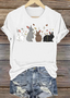 Lässig Tier Rundhals Kurzarm T-Shirt