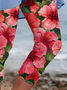 Lässig Geblümt Caprihosen Elastische Taille Print Hose
