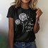 Lässig Geblümt Rundhals Kurzarm T-Shirt