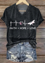 Lässig Geblümt V-Ausschnitt Kurzarm T-Shirt