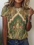 Lässig Geblümt Rundhals Ärmellos T-Shirt