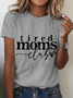 Lässig Textbriefe Rundhals Kurzarm T-Shirt