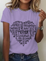 Lässig Textbriefe Rundhals Kurzarm T-Shirt
