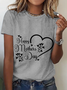 Lässig Textbriefe Rundhals Kurzarm T-Shirt