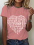 Lässig Textbriefe Rundhals Kurzarm T-Shirt
