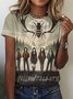 Lässig Figur Rundhals Kurzarm T-Shirt
