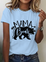 Lässig Textbriefe Rundhals Kurzarm T-Shirt