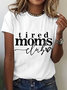 Lässig Textbriefe Rundhals Kurzarm T-Shirt