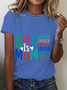 Lässig Textbriefe Rundhals Kurzarm T-Shirt