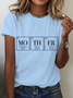 Lässig Textbriefe Rundhals Kurzarm T-Shirt