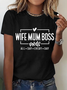 Lässig Textbriefe Rundhals Kurzarm T-Shirt