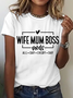 Lässig Textbriefe Rundhals Kurzarm T-Shirt