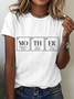 Lässig Textbriefe Rundhals Kurzarm T-Shirt