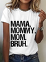 Lässig Textbriefe Rundhals Kurzarm T-Shirt