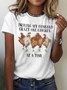 Lässig Tier Rundhals Kurzarm T-Shirt