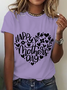 Lässig Textbriefe Rundhals Kurzarm T-Shirt