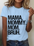 Lässig Textbriefe Rundhals Kurzarm T-Shirt