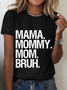 Lässig Textbriefe Rundhals Kurzarm T-Shirt