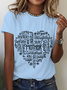 Lässig Textbriefe Rundhals Kurzarm T-Shirt