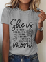 Lässig Textbriefe Rundhals Kurzarm T-Shirt