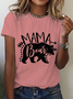 Lässig Textbriefe Rundhals Kurzarm T-Shirt