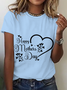 Lässig Textbriefe Rundhals Kurzarm T-Shirt