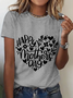 Lässig Textbriefe Rundhals Kurzarm T-Shirt