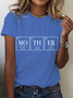 Lässig Textbriefe Rundhals Kurzarm T-Shirt