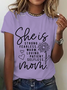 Lässig Textbriefe Rundhals Kurzarm T-Shirt