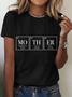 Lässig Textbriefe Rundhals Kurzarm T-Shirt
