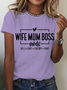 Lässig Textbriefe Rundhals Kurzarm T-Shirt