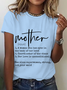 Lässig Textbriefe Rundhals Kurzarm T-Shirt
