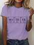 Lässig Textbriefe Rundhals Kurzarm T-Shirt