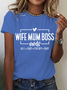 Lässig Textbriefe Rundhals Kurzarm T-Shirt