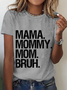 Lässig Textbriefe Rundhals Kurzarm T-Shirt