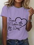 Lässig Textbriefe Rundhals Kurzarm T-Shirt