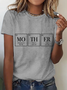 Lässig Textbriefe Rundhals Kurzarm T-Shirt